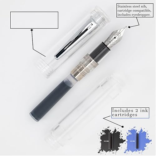 Miniatura 4 de MONTEVERDE USA MVP - Pluma estilográfica, cartucho, cuentagotas (diamante transparente), punta fina, exquisito bolígrafo de lujo para hombres y