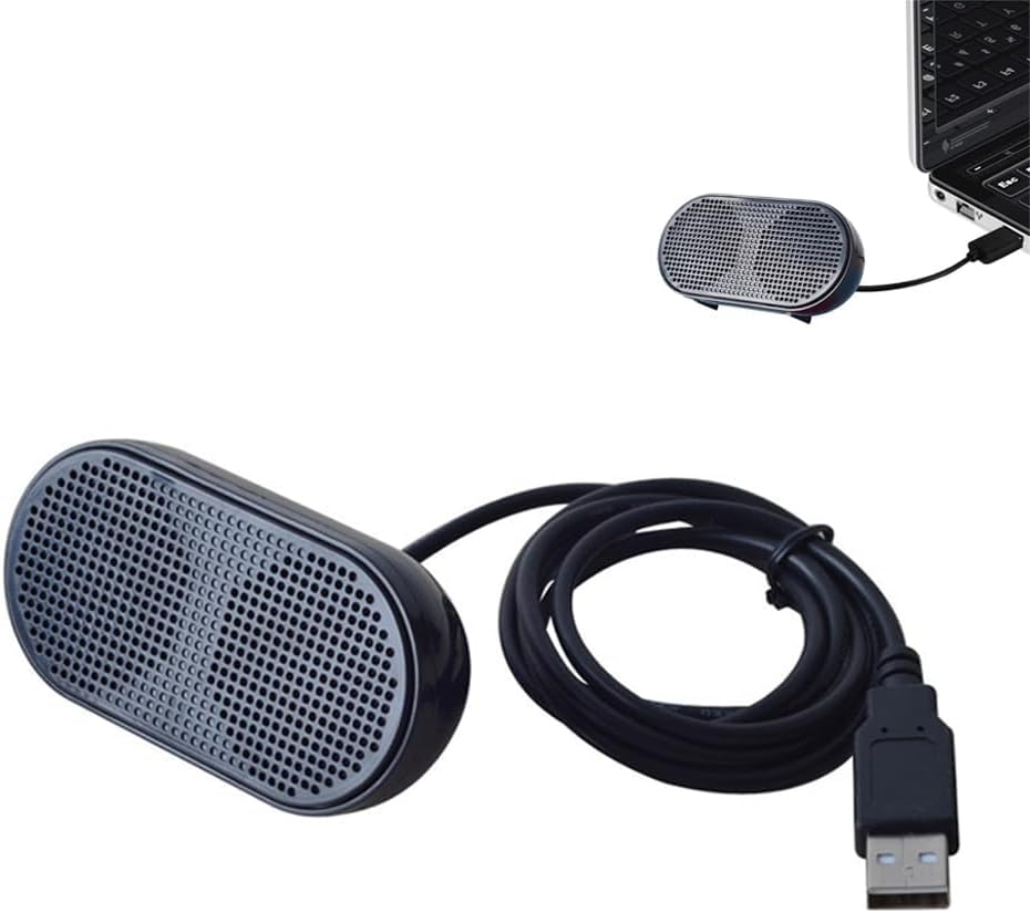 X spring PC Speakers, USB Powered Stereo Audio, Mini Computer Sound for Desktop Laptop PC Tablet, Compact Multimedia Monitor Speakers with Clear Sound, Easy Plug and Play