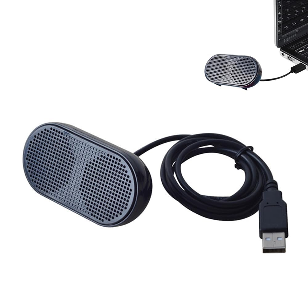 X spring PC Speakers, USB Powered Stereo Audio, Mini Computer Sound for Desktop Laptop PC Tablet, Compact Multimedia Monitor Speakers with Clear Sound, Easy Plug and Play