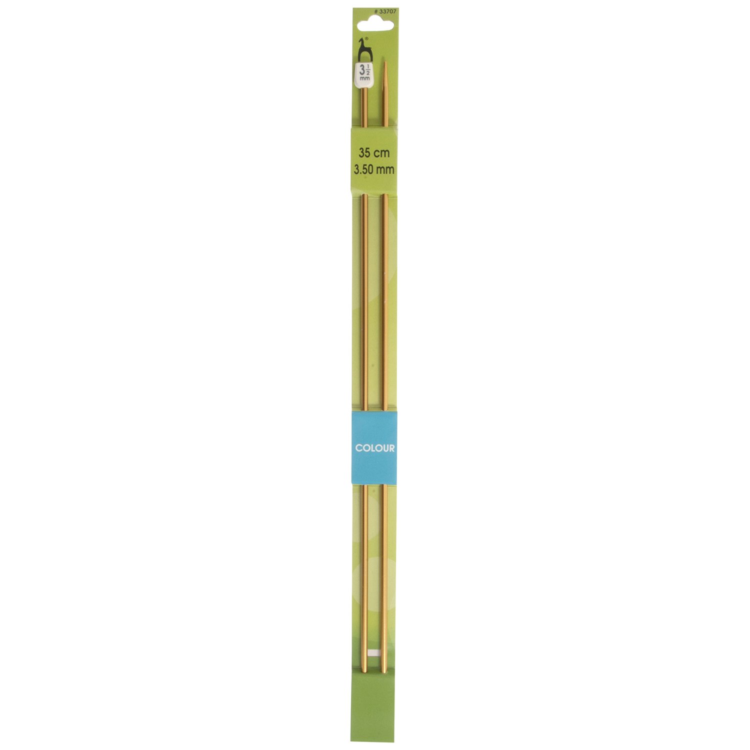 Pony Single Ended Aluminium Colour Knitting Pins - 35Cm x 3.50mm