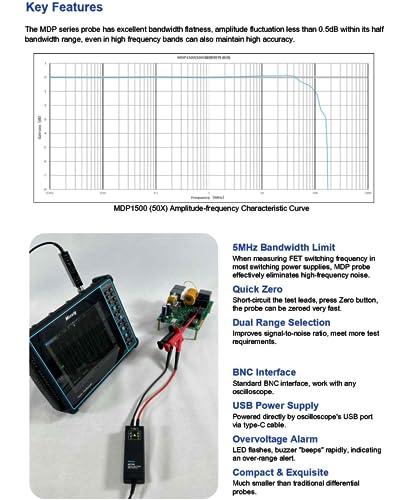 Image of Micsig High Voltage Differential Probe MDP /DP Series oscilloscopes Probe MDP1500(DP10013) /MDP700(DP10007) /MDP3000 /DP7000(DP20003) /MDP701 /MDP1501 /MDP3001 /MDP702 /MDP1502 /MDP3002-MDP700(Same as DP10007)