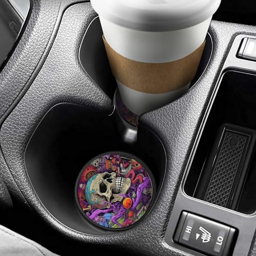 Portavasos para coche juego 4 piezas calavera morada miniatura 6