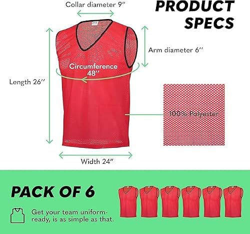 GSi Mesh Training Pinnies for Soccer Basketball and Team Sports