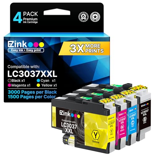 Cartouches d'encre LC3037XXL pour remplacer vos consommables vides sur Brother MFC-J5845DW