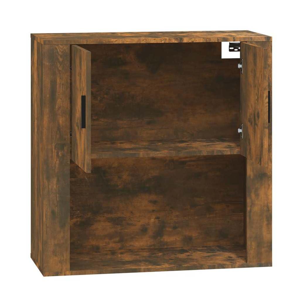 Armario de pared de roble ahumado de madera de 80 x 33 x 80 cm con puerta y compartimento, espacio de almacenamiento versátil para salón, dormitorio, pasillo, oficina, cocina, baño, aparador