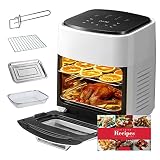 GAESHOW Freidora sin Aceite 15L, 1400W Freidora de Aire Caliente, Panel Táctil, Panel LED Ventana Transparente Horno de Aire Caliente con accesorios