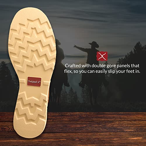 Twisted X Men’s 4” Chelsea Wedge Sole Boot - Slip On Work Boots Designed With Nano Composite Safety Toe, Full-Grain Leather Upper, Molded Rubber Outsole, Cellsole Footbed, And Double Gore Panels, Oiled Saddle 12 M #TOP5