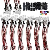 Ltvystore 80Pcs 5MM 5V 8Colors LED Pre Wired Prewired Lamp Light Bulb Prewired Emitting Diode +80Pcs Black 5MM LED Plastic Clip Holder Display Panel