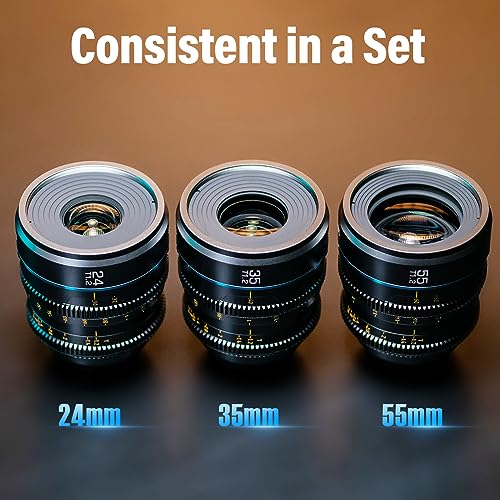 Image of SIRUI Night Walker S35 Cine Lens Set, 24mm, 35mm, 55mm, X Mount,Metal Gray | A versatile three-lens kit for cinematic coverage, from wide environmental scenes to natural perspectives and portraits.