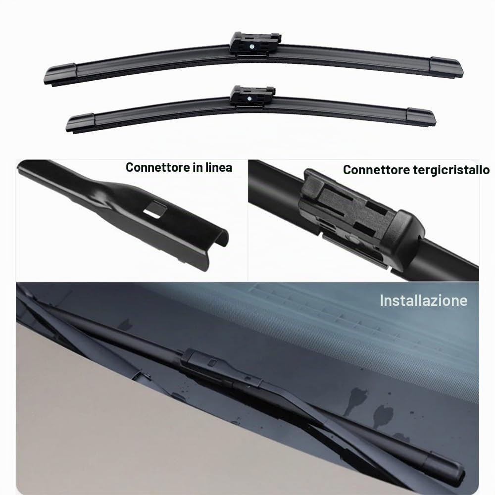 Qualità OEM Parabrezza Parabrezza Tergicristallo Set Anteriore Lunotto Posteriore Kit for Peugeot 3008 MK2 2017 2018 2019 2020 2021 Tergicristalli 28" e 16" e 12" Vestibilità perfetta per parabrezza