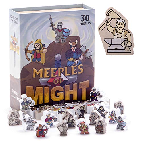 Meeples of Might - 30 minis coloridos y heroicos de 16 mm – Accesorios en miniatura de fantasía...