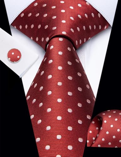 Image of Striped Plaid Ties for Men Silk Formal Necktie Set | 3.15 inch(8cm) Woven Jacquard Mens Ties with Necktie Pocket Square Cufflink Tie Clip Lapel Pin for Wedding Business Party
