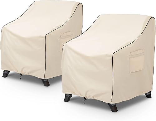 KylinLucky Fundas impermeables para muebles de patio, fundas para sillas de césped al aire libre, se adaptan a hasta 32 pulgadas de ancho x 37