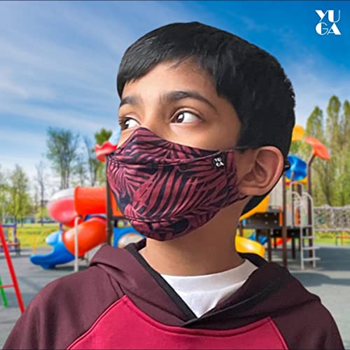 Image of YUGA HexaShield ZERO FOGGING Mask for Boy's and Girl's (5-8 Years Age) Reusable Washable Cotton Cloth Breathable Fabric Face Mask for Kid|6 layer Protection|NoseClip|Adjustable Earloop (Size: XS)