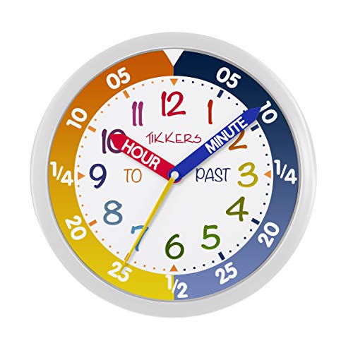 Tikkers Reloj de pared con cara blanca, azul y naranja TKWC006 Cover