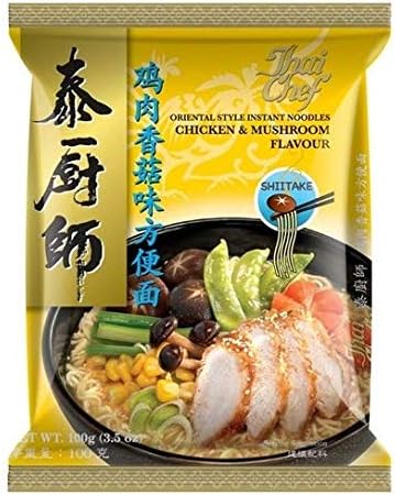 Thai Chef Oriental Style Instant Noodles, Chicken and Mushroom, 100g (Pack of 3)