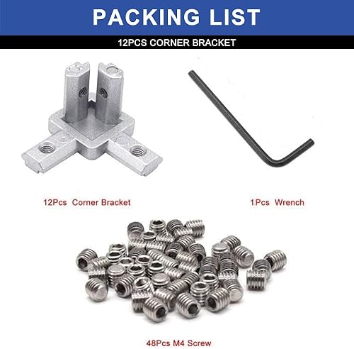 Miniatura 3 de SeekLiny 2020 - Conector de esquina con soporte de ángel de 3 vías, accesorios de extrusión de aluminio 2020, ranura en T, ranurado en V con