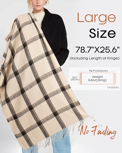 FURTALK Winter Scarf for Women Shawl Soft Tassel Plaid Large Oversized Scarves Wraps - Image 4