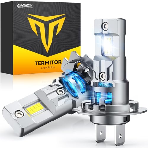 FAHREN H7 fog light bulbs, 46000LM 12X -Upgraded Brightness, 70,000 Hours Lifespan, Real 1:1 Halogen Mini Size, 6500K Cool White, 1:1 Mini Size, Plug and Play, Pack of 2 (2025 Updated)