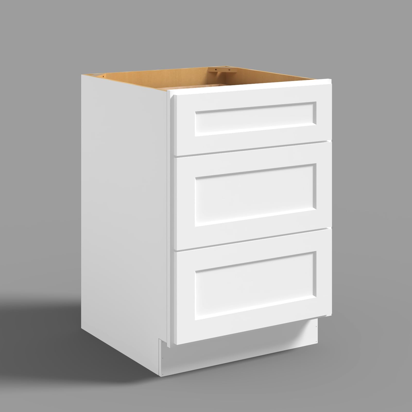Hausvita 24" 3-Tier Undermount Kitchen Drawer Cabinet, RTA Storage Drawer, Full Extension Soft Close Slides, Ample Storage Organizer, MDF &amp; Plywood with UV Coating