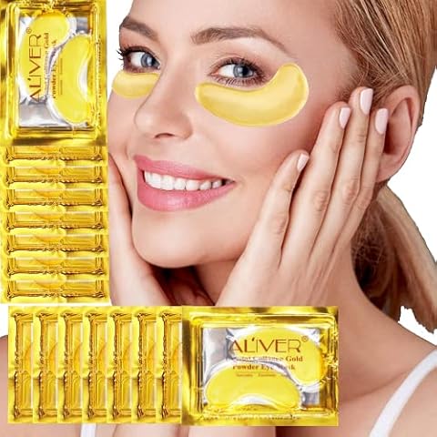 25 Paar Unter den Augenklappen, 24K Gold Augenmaske, Unter den Augenpads Gegen Augenringe Geschwollene Augen,Tränensäcke und Falten, Kollagen Unter den Augenmasken für Damen und Herren Cover