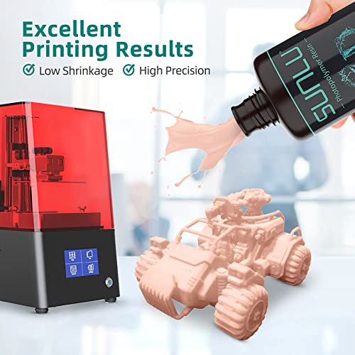 Image of SUNLU 3D Printer Resin 1kg, Fast Curing Standard 3D Resin for LCD DLP SLA 3D Printers, 395 to 405nm UV Curing 3D Printing Liquid Photopolymer Resin, Low Shrinkage, High Precision, 1000g, Cream Beige