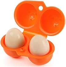 VolksRose Portable 2 Eggs Slots Holder Shockproof Storage Box for Camping Hiking - Orange