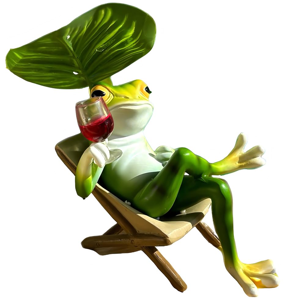 Vorirydian Assorted Garden Ornaments, Outdoor Frog Statues, Desktop Decorations, Adorable Resin Frog Flower Pot Hugger Figurine For Indoor Outdoor For Patio Balcony Pond Yard Lawn Fairy Garden