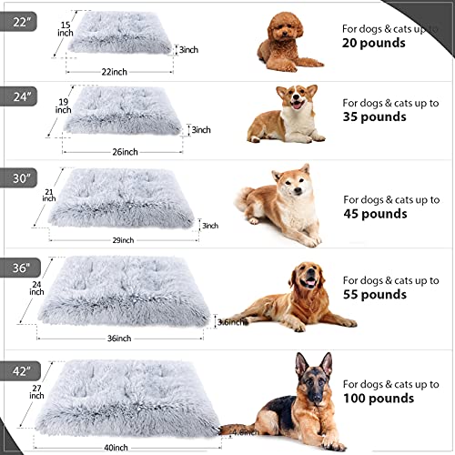 Vonabem Dog Bed Crate Pad, Deluxe Plush Anti-Slip Pet Beds, Washable Dog Crate Mat for Large Medium Small Dogs Breeds… - Image 5