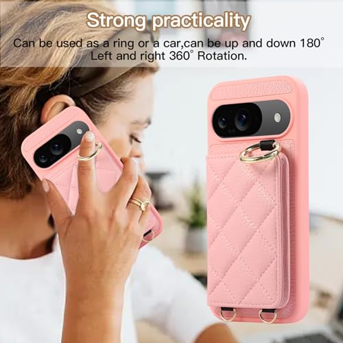 Étui Google Pixel 10 fin léger rose avec miroir pour le quotidien