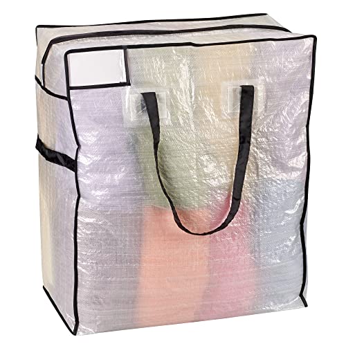 Household Essentials Medium Storage Bag, Clear Polyethylene with Black Trim, Clear With Black Trim - Image 4