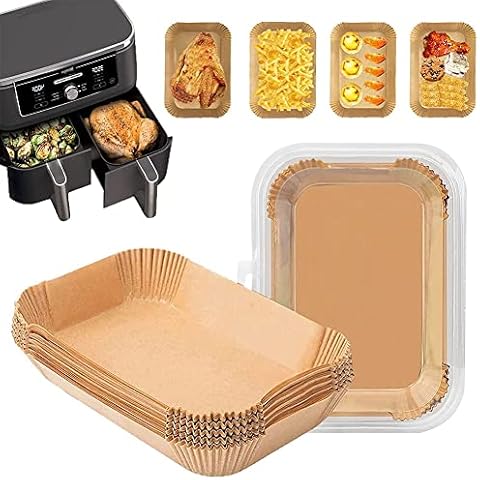 SEIUKS 100PCS Square Air Fryer Paper Liners, Air Fryer Parchment Paper Liner, Non-Stick Air Fryer Disposable Paper Liner Oil Resistant, Food Baking Paper for Roasting Microwave Cover