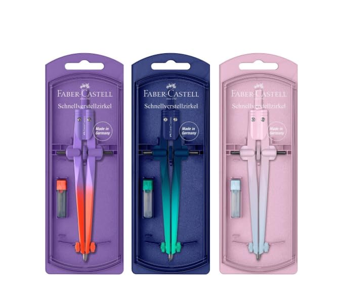 Compas à réglage rapide Faber-Castell Stream Flow à touches instantanées