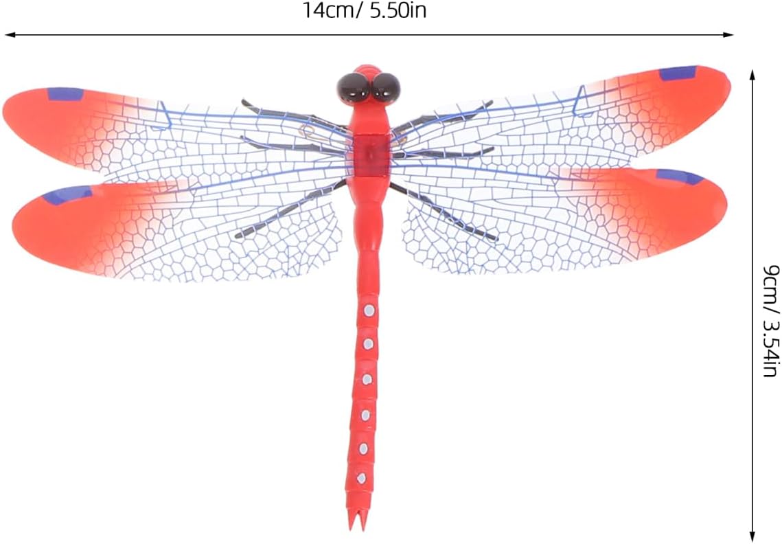 VILLCASE 20pcs Artificial Dragonfly Figurines Clips Mini Plastic Dragonfly Decoys for Garden Yard and Patio Outdoor Indoor Decorative Craft Projects Realistic Decor