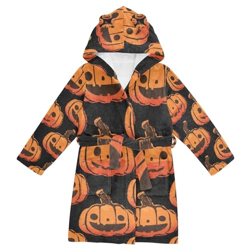 GuoChe Dark Pumpkin Pile Hooded Robes Robes For Kids