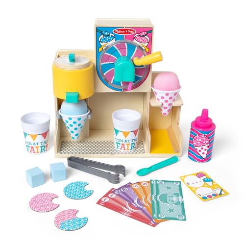 Image of Melissa & Doug Fun at The Fair! Wooden Snow-Cone and Slushie Play Food Set - FSC Certified