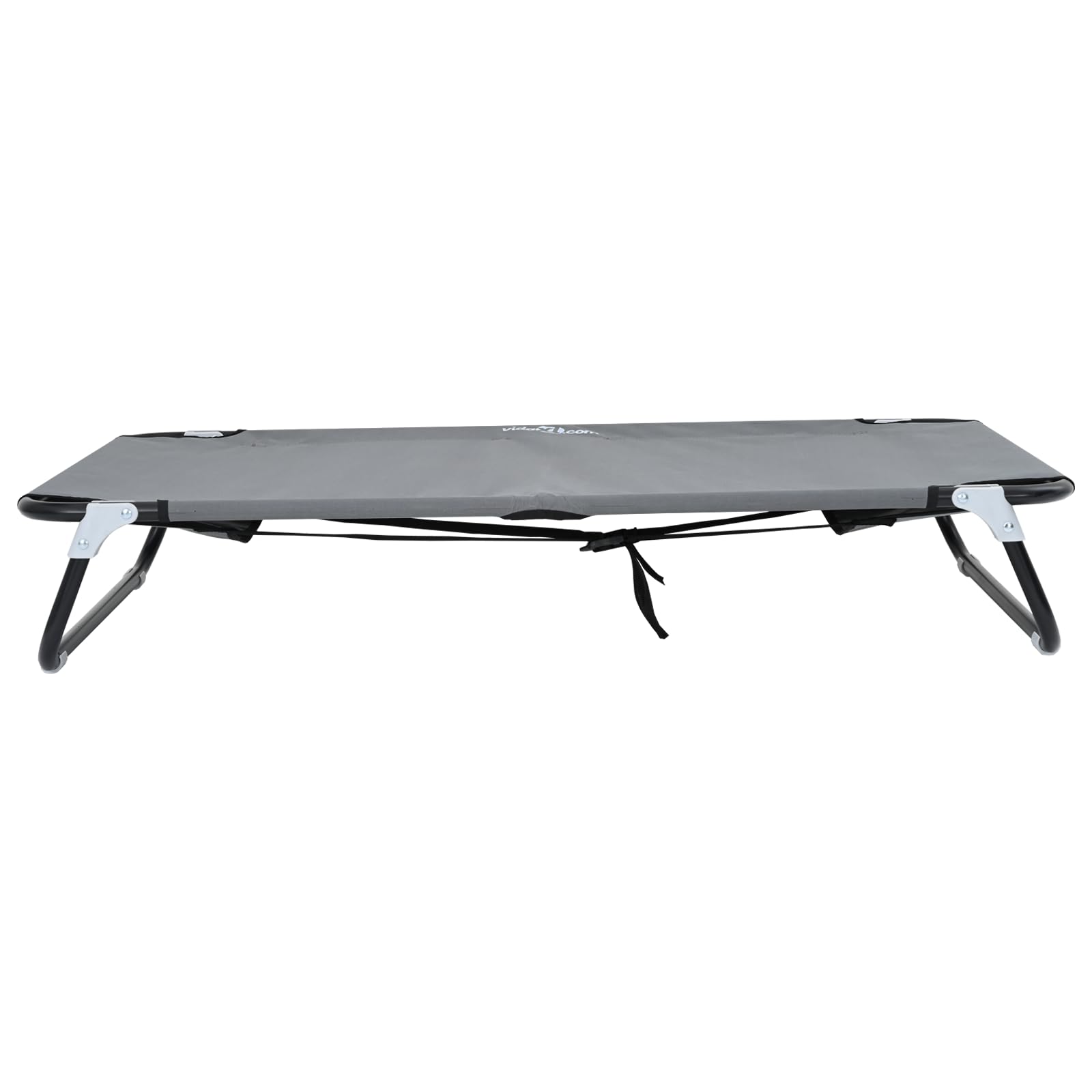 Legowisko dla psa, składane, jasnoszare, wytrzymała metalowa rama, 90 x 55 x 18 cm, podwyższone łóżko materiałowe dla dużych psów, do użytku wewnątrz i na zewnątrz