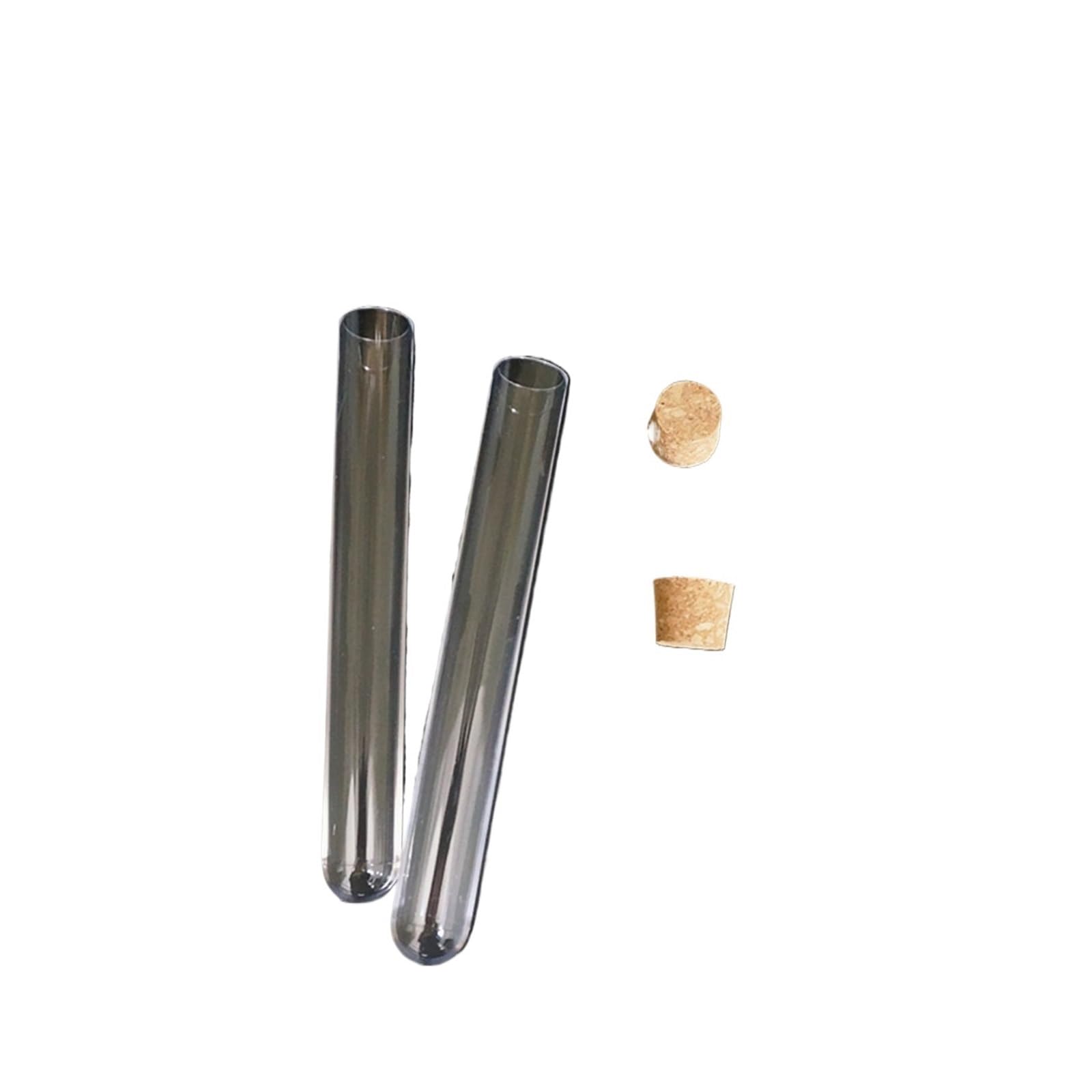 MENGKE 10 Pz/20 Pz/50 Pz/100 Pz 20x150mm Plastica Trasparente Fondo Tondo Provette Con Sughero(50pcs)