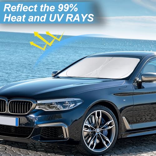 for BMW 5-Series Windshield Sun Shade Sunshade Custom Fit for BMW 5 Series G30 G31 2011-2024 2025 Windshield Cover for 530i, 530e, 545i, 550i 525i, 528xi, Front Window Shield Protector Car Accessories