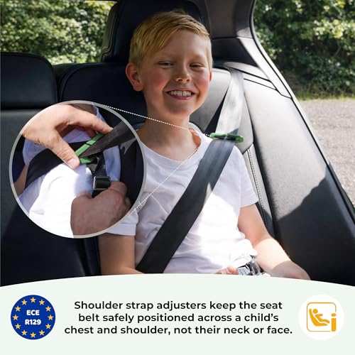 My Babiie Booster Lite R129 Car Seat - Lightweight At 1Kg, Approx. 6-12 Years (125-150Cm, 22-36Kg), I-Size Backless Child Car Seat, Group 3, Compact, Portable, Ideal For Travel - Pink & Grey - 7