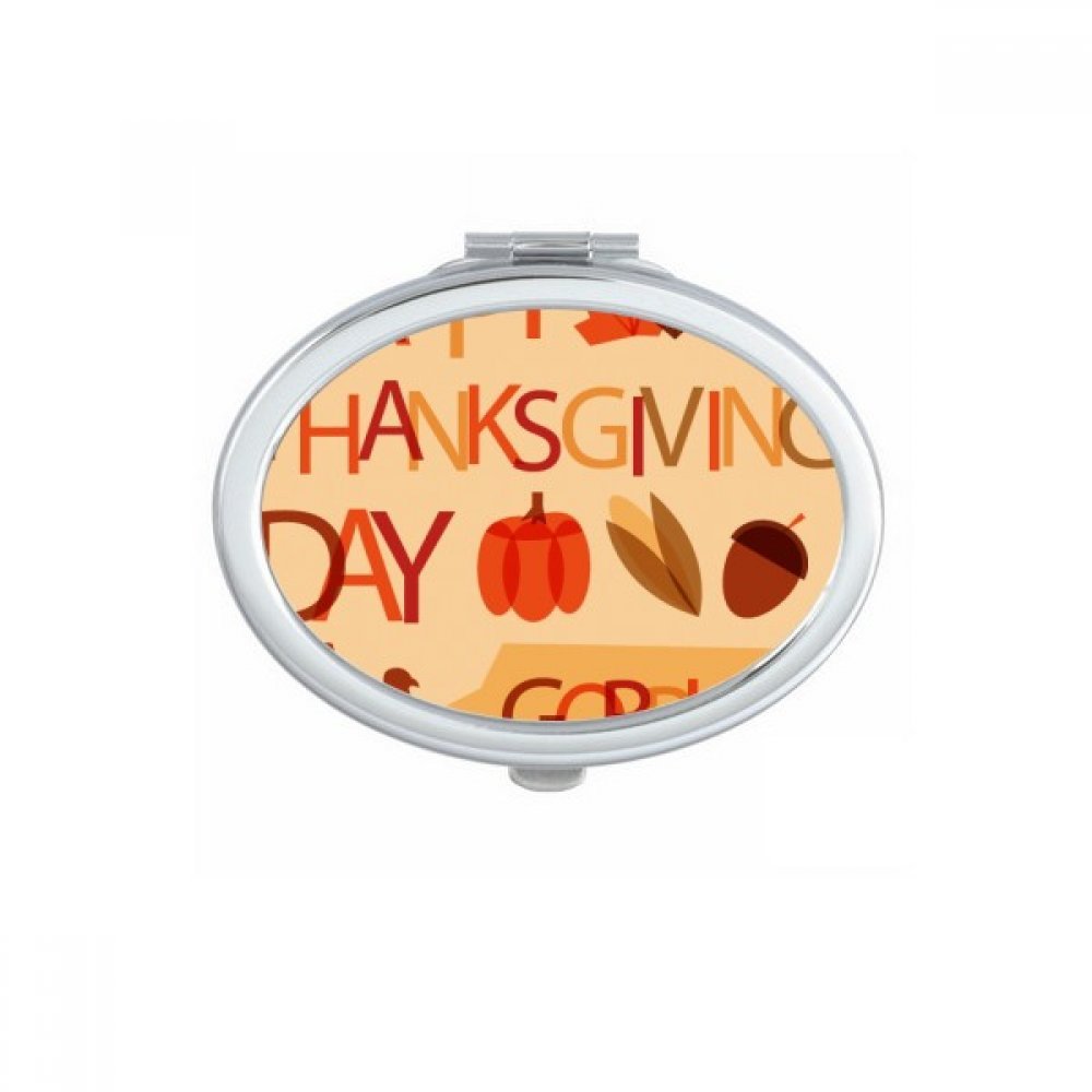 Miroir de poche de dinde Thanksgiving aquarelle compact ovale portable pour maquillage nomade