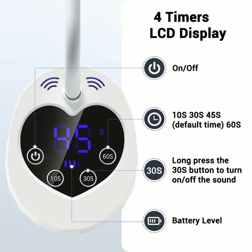 ZBDZSW Lampada Relax per Manicure con Luce Ricaricabile Wireless con 3 Sensori di Tempo e Luce Relax