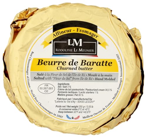 RODOLPHE LE MEUNIER Beurre De Baratte Sale Salted Butter, 8.8 OZ