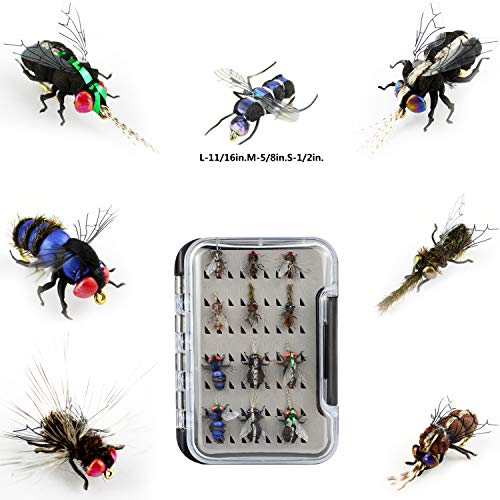 YAZHIDA Realistic Flies Fly Fishing Flies kit - Handmade Dry/Wet/Fly Fishing Lures (panfish Flies)