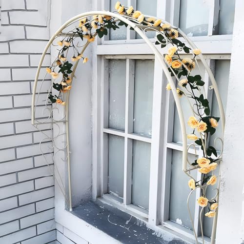 Arche de jardin en métal pour guider vos plantes sans abîmer les murs