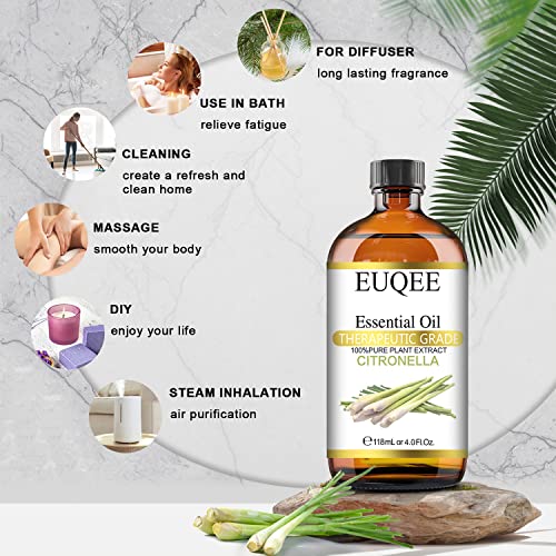 Citronella Essential Oil Large Gift Box 118Ml Pure & Nature Citronella Oil Premium Essential Oil With Glass Dropper For Candle Making, Diffuser, Skin Care, Humidifier - 4 Fl Oz. #TOP3