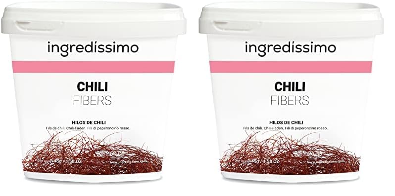 INGREDISSIMO - Hilos de Chilli, 45 g, Decoración y Topping, para Recetas Dulces y Saladas, Producto Vegano, sin Gluten y sin Azúcar Añadido, Decoración Comida, Olor y Sabor a Chili (Paquete de 2)