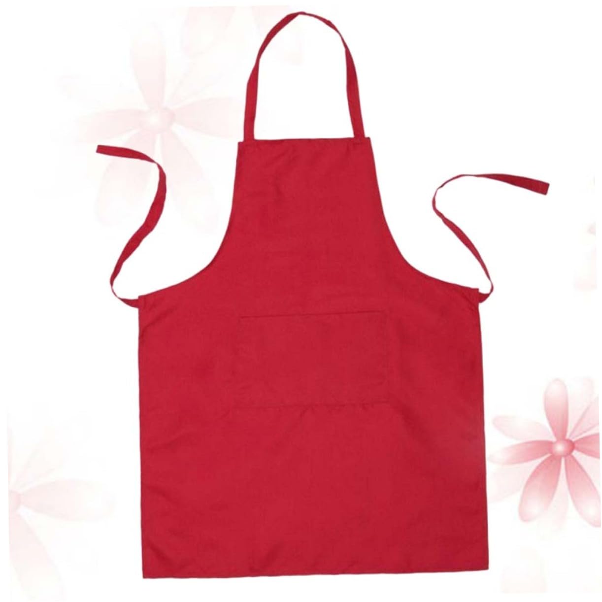DECHOUS 6piezas Delantal De Cocina Bolsillo Para Hogar y Restaurantes Diseño Sin Mangas Fácil De Limpiar Color Rojo