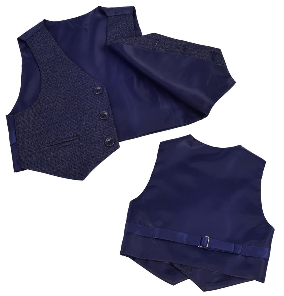 Lito Angels Trajes y Blazers Esmoquin Azul Ceremonia Boda Conjunto Elegantes con Chaqueta y Chaleco para Bebe y Niños Pequeños Talla 1-6 años