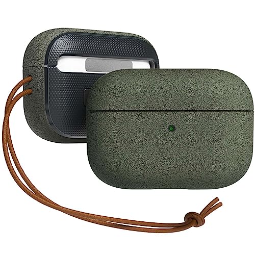 VRS Design Modern Sand Stone designed for Airpods PRO case cover with Leather Strap - Sandstone Khaki
